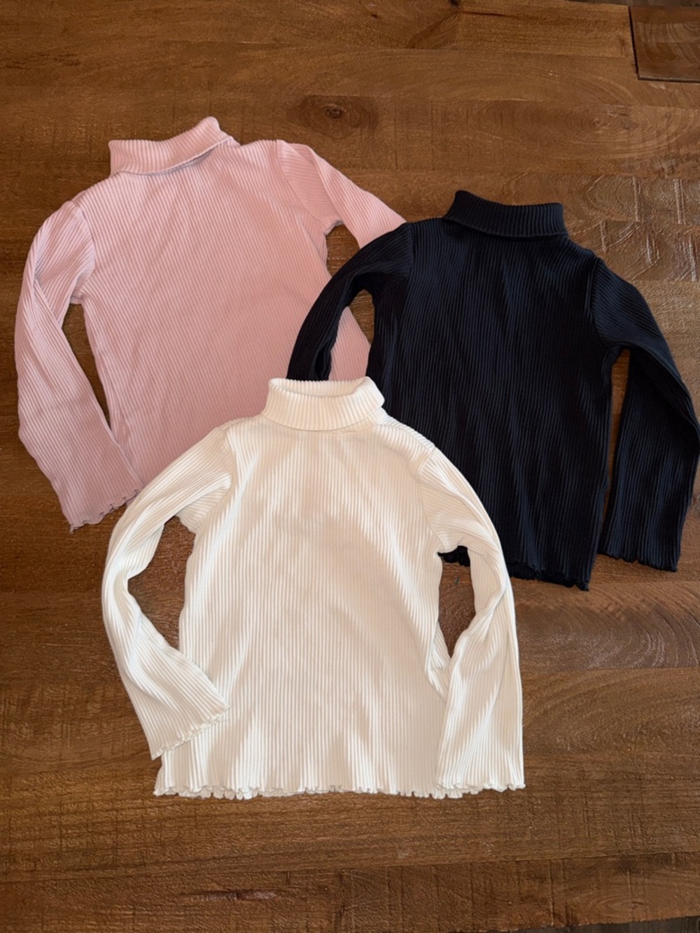Zara Ribbed Mock Neck Tops — White, Black, Cream